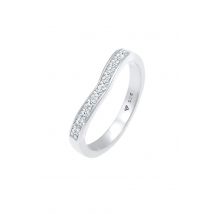 Elli DIAMONDS Dames verloving V-vorm met diamanten (0,15 ct) in 925 sterling zilver Zilver