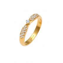 Elli DIAMONDS Dames Engagement Glamorous met Diamond (0.16 ct) in 925 Sterling Silver Gold Plated Goud