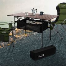 Campingtisch klappbar 118x55x64,5 cm Braun aus Aluminium Hauki