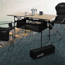 Campingtisch klappbar 118x55x64,5 cm Beige aus Aluminium Hauki
