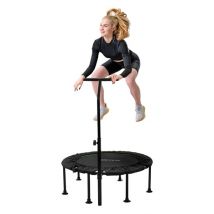 Trampolin Ø102cm mit höhenverstellbarer Haltegriff Stahl Grün bis 150kg Hauki