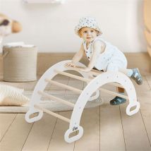 Kletterbogen für Kinder 89x52x45,5 cm Natur/Weiß aus Holz Joyz