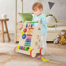 Laufwagen mit Activity Center 32x32x50 cm Bunt aus Holz Joyz