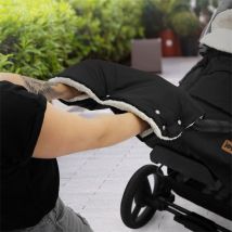 Kinderwagen Handwärmer 45x22x6 cm Schwarz aus Flanell Joyz