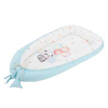 Babynest wendbarer Bezug 90x50 cm Hellblau aus Baumwolle Joyz