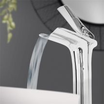 Waschtischarmatur Wasserfall Design 155x48x300 mm Chrom aus Messing von LuxeBath