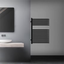 Badheizkörper Raumteiler U-Form 500x800 mm Schwarz matt LuxeBath