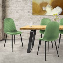 Esszimmerstuhl 4er Set mit Rückenehne Salbei Küchenstuhl mit Microfaser-Samtbezug ML-Design