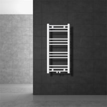 Badheizkörper Mittelanschluss 400x800 mm Weiß gerade inkl. Montagematerial LuxeBath