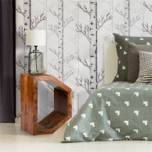 Beistelltisch D-Form 45x30x60 cm Braun aus Akazienholz  WOMO-Design