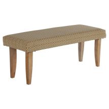 Sitzbank 120x48x40 cm Weiß/Gold Stoffbezug mit Holzbeine WOMO-Design