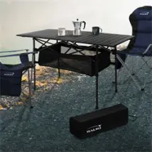 Campingtisch klappbar 118x55x64,5 cm Schwarz aus Aluminium Hauki
