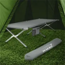 Campingbett Feldbett klappbar 210x83x46 cm Grau mit Tragetasche bis 150 kg HAUKI