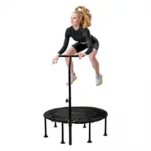 Trampolin Ø102cm mit höhenverstellbarer Haltegriff Stahl Grün bis 150kg Hauki