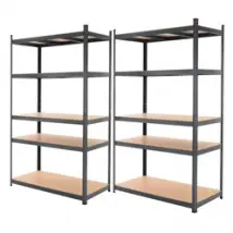 2er Set Werkstattregal 200x100x60 cm Anthrazit aus Metall