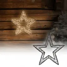 LED Weihnachtsstern 38 cm mit 500 extra-warmweißen LEDs und Timer für Innen und Außen IP44 Spritzwassergeschützt