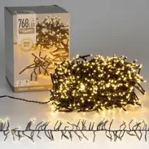 Cluster Lichterkette LED 5,5m, 768 LEDs Warmweiß, 8 Leuchtmodi IP44 Innen/Außen