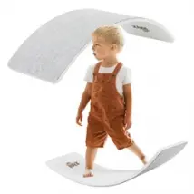 Balance Board für Kinder 83x30 cm Grau/Weiß aus Lindensperrholz bis 100kg Joyz