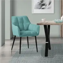 Esszimmerstuhl Petrol aus Frotteestoff mit dickem gepolsterter Sitz ML-Design