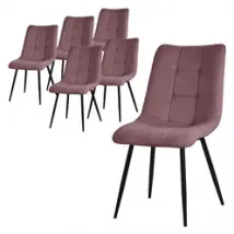 Esszimmerstühle 6er Set Altorsa Küchenstuhl mit Polyesterbezug und Stahlbeinen ML-Design