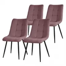 Esszimmerstühle 4er Set Altorsa Küchenstuhl mit Polyesterbezug und Stahlbeinen ML-Design