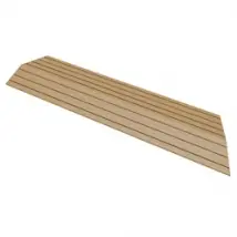 WPC Abschlussleiste 38x2x7,5 cm für WPC Bodenfliese Ecke rechts Teak ML-Design