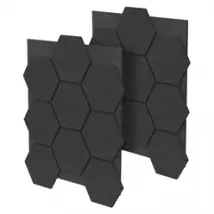 2er Set Akustikpaneele für 1m² Schwarz Wandpaneele Hexagon Schallabsorber Schalldämmung ML-Design