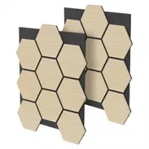 2er Set Akustikpaneele für 1m² Eiche Wandpaneele Hexagon Schalldämmung ML-Design