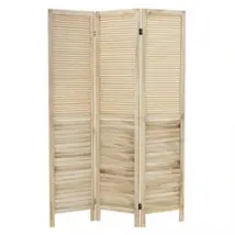 Paravent 3 teilig 170x121 cm Raumteiler faltbar aus Holz Osaka ML-Design