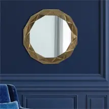 Wandspiegel Ø 65 cm Gold aus Glas mit Metallrahmen WOMO-Design