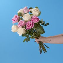 Rose Dream | White Roses & Pink Roses | Next Day Flowers | Flowers By Post | Next Day Delivery - Flying Flowers