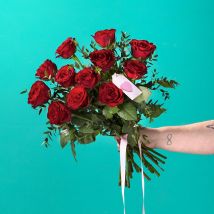 12 Red Roses | Valentine's Day Delivery | Dozen Red Roses | Red Roses Bouquet | Valentine's Flowers - Flying Flowers