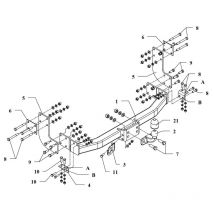 Attelage Volkswagen LT Fourgon 28-46 emp. 3000 sans MP (09/96-03/06) Standard + faisceau universel 7 broches
