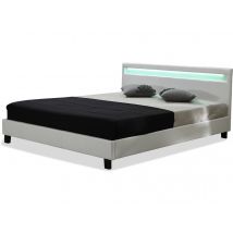 Letto con led "Maria" - 140 x 190 cm - Bianco