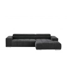 uno Ecksofa schwarz - Mikrofaser Origo
