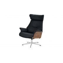 Relaxsessel schwarz - Leder Air
