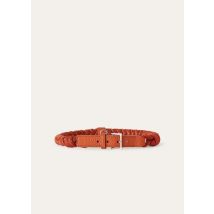 Loro Piana Maxi Doggie Collar, Brick Red, Baby Cashmere/ Lambskin, Size M