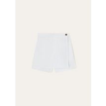 Loro Piana Skirt Bessy Skorts, White, Linen, Size 8