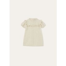 Loro Piana Suit Blossom Infant’s Dress, White, Cashmere, Size 9-12