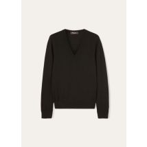 Loro Piana Pullover V-Ausschnitt Neo Piuma für Frau, Schwarz, Cashmere, Größe 36