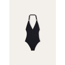 Loro Piana Ring Marine One-Piece Swimsuit, Blue, Microfibre, Size 40