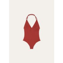 Loro Piana Ring Marine One-Piece Swimsuit, Brick Red, Microfibre, Size 46