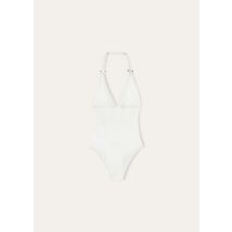 Loro Piana Ring Marine One-Piece Swimsuit, White, Microfibre, Size 42