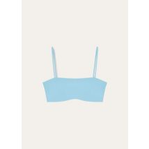Loro Piana Bandeau Bikini Top, Light Blue, Microfibre, Size 48