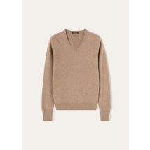 Loro Piana Sweater Loro V-Neck Jumper, Beige, Cashmere, Size 6