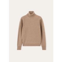 Loro Piana Polo Loro Turtleneck, Beige, Cashmere, Size 9