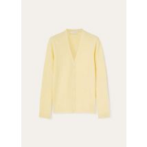 Loro Piana Jacket Cocooning Cardigan, Yellow, Virgin Wool, Size 44