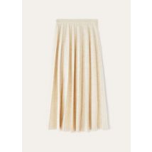 Loro Piana Fumiko Skirt, Natural, Linen/ Silk/ Virgin Wool, Size 46