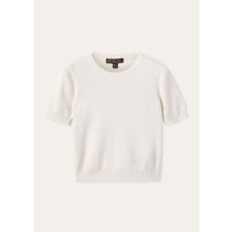 Col rond Soleil pour enfants Pull-over en Soie - Blanc - Taille 4 - Fabriqué en Italie - Loro Piana