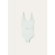 Loro Piana Marine One-Piece Swimsuit, Light Blue, Microfibre, Size 38